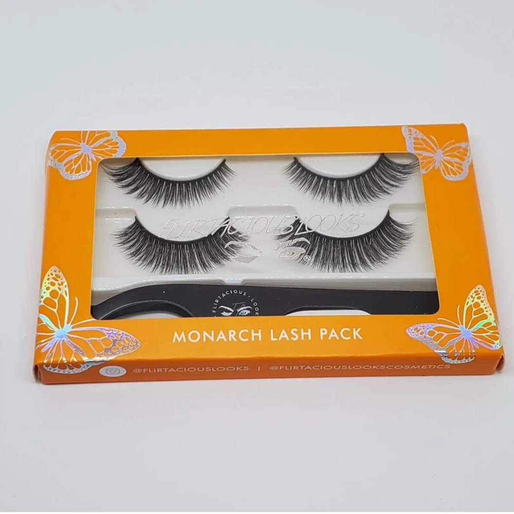 Monarchy Reusable Black False Lashes Set of 2+ Twister. Flirtatious Look